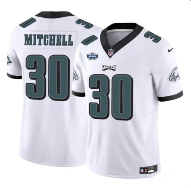 Men's Philadelphia Eagles #30 Quinyon Mitchell White 2024 With Dradt Patch F.U.S.E Vapor Untouchable Limited Football Stitched Jersey